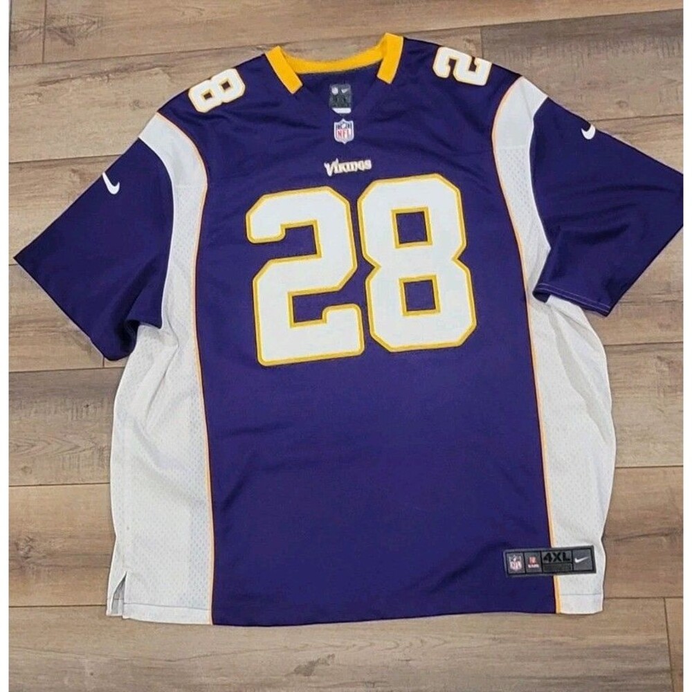 Nike Minnesota Vikings Adrian Peterson #28 Jersey Sz 4XL On Field NFL Purple Wht